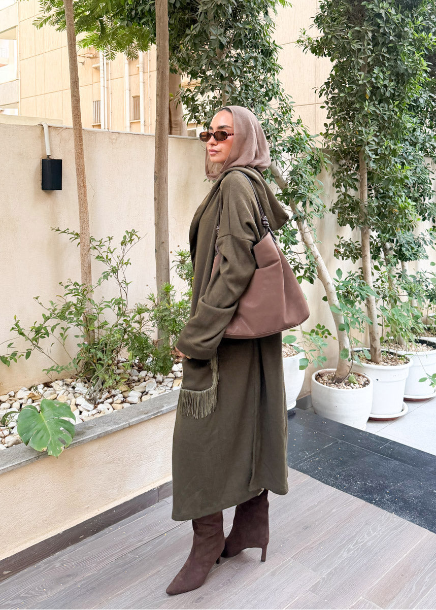Aura Olive Cardigan Coat