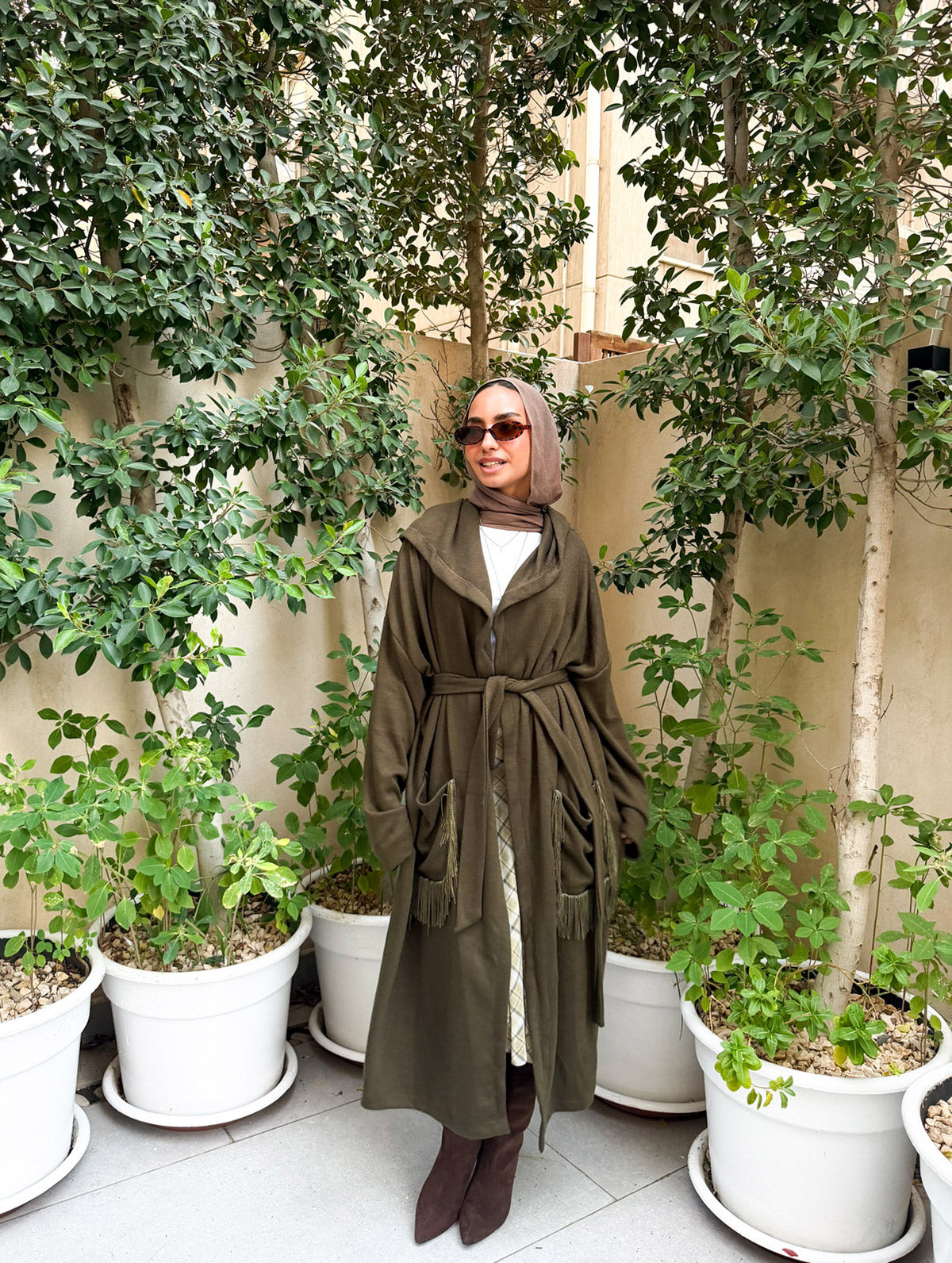 Aura Olive Cardigan Coat